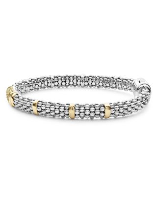 Sterling Silver & 18K Gold Signature Caviar Yellow Sapphire Station Bracelet
