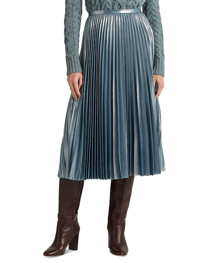 Ralph lauren metallic pleated skirt clearance