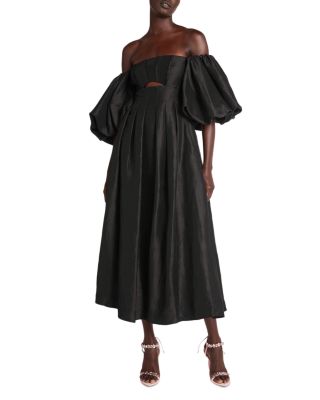 knee length dresses for ladies Aje Eugenie Off Shoulder Midi Dress Red Size 12