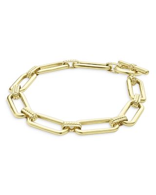18K Yellow Gold Signature Caviar Link Bracelet