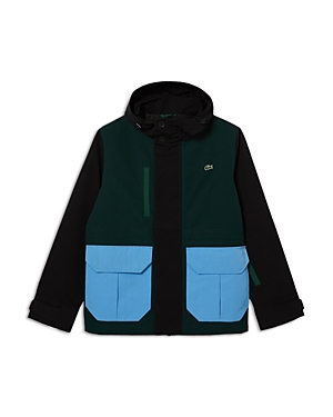 LACOSTE WATER-REPELLENT COLORBLOCKED TWILL JACKET
