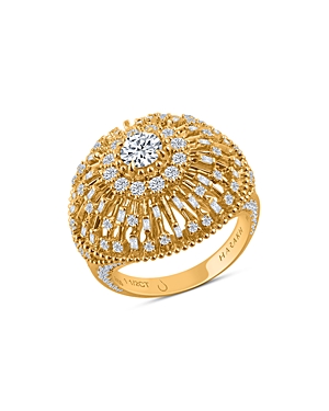 Harakh Colorless Diamond Statement Ring in 18K Yellow Gold, 1.50 ct. t.w.
