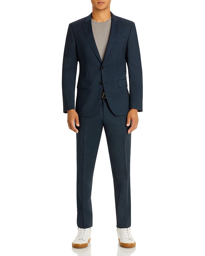 BOSS H-Huge Green Crosshatch Solid Slim Fit Suit Slim Fit | Bloomingdale's