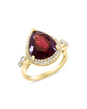 Bloomingdale's - Garnet & Diamond Halo Ring in 14K Yellow Gold - 100% Exclusive