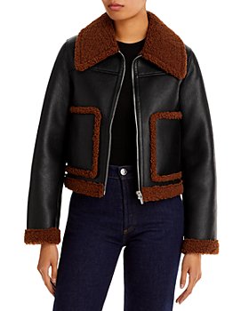 A.L.C. - Archer Vegan Leather Fleece Trim Jacket