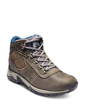 Shop Timberland Women's Mt. Maddsen Lace Up Waterproof Boots In Medium Gray Full Grain