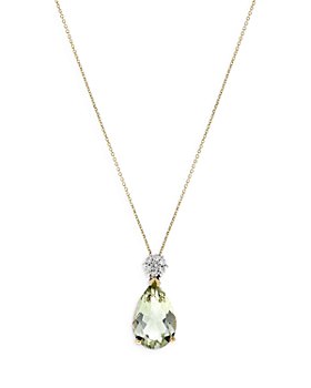 Bloomingdale's - Prasiolite & Diamond Pendant Necklace in 14K Yellow Gold, 16" - 100% Exclusive