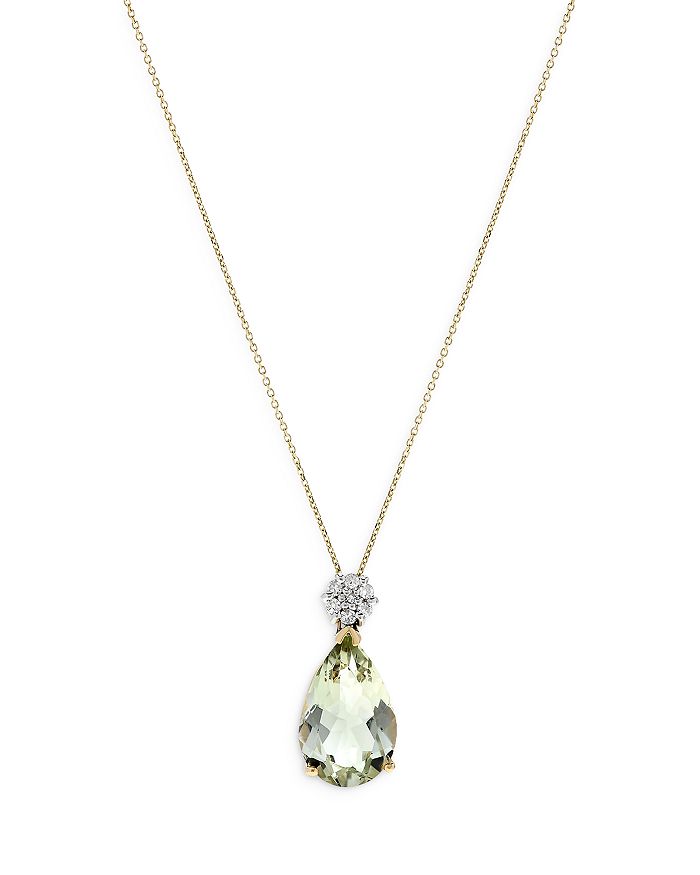 Bloomingdale's - Prasiolite & Diamond Pendant Necklace in 14K Yellow Gold, 16" - 100% Exclusive