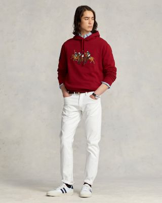 人気！Ralph Lauren Triple-pony Fleece Hoodie In Holiday Red Polo Ralph Lauren Triple-Pony Men's Fleece Hoodie - Holiday