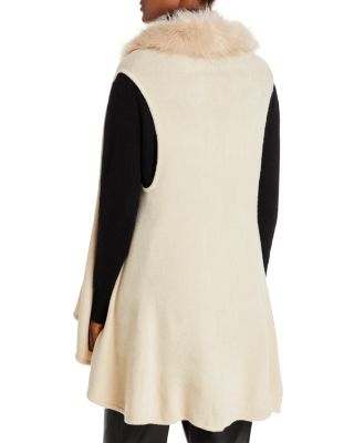 Faux Fur Trimmed Knit Vest