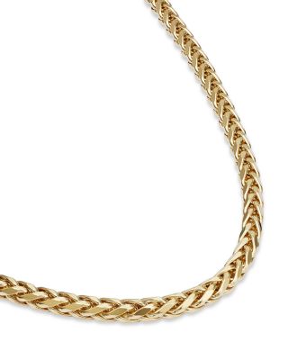 Men's Wheat Link Chain Necklace in 14K Yellow Gold, 24" 