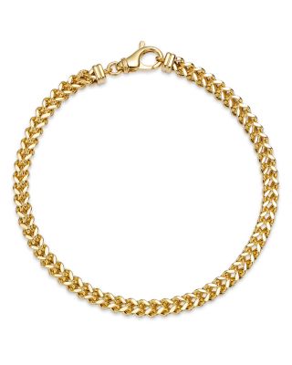 Bloomingdale's Fine Collection - Men's Square Franco Link Chain Bracelet in 14K Yellow Gold - Exclusive