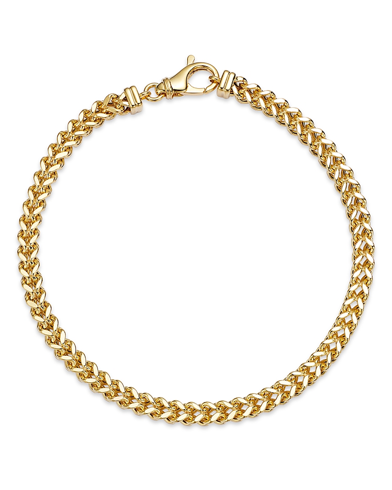 Bloomingdale's Fine Collection Men's Square Franco Link Chain Bracelet in 14K Yellow Gold