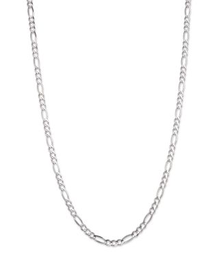 Bloomingdale's Fine Collection - Men's Figaro Link Chain Necklace in 14K White Gold, 24" - Exclusive