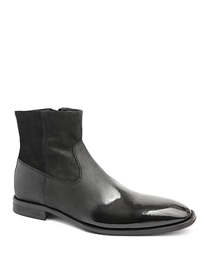 Shop Bruno Magli Men's Armando Side Zip Boots In Black