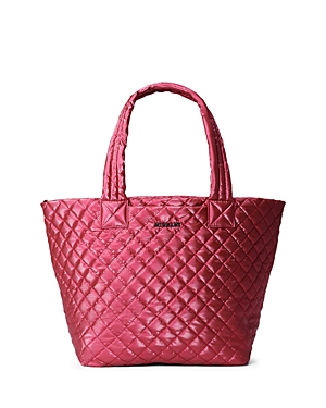 Mz Wallace Medium Metro Tote Deluxe In Peony Pearl/gunmetal