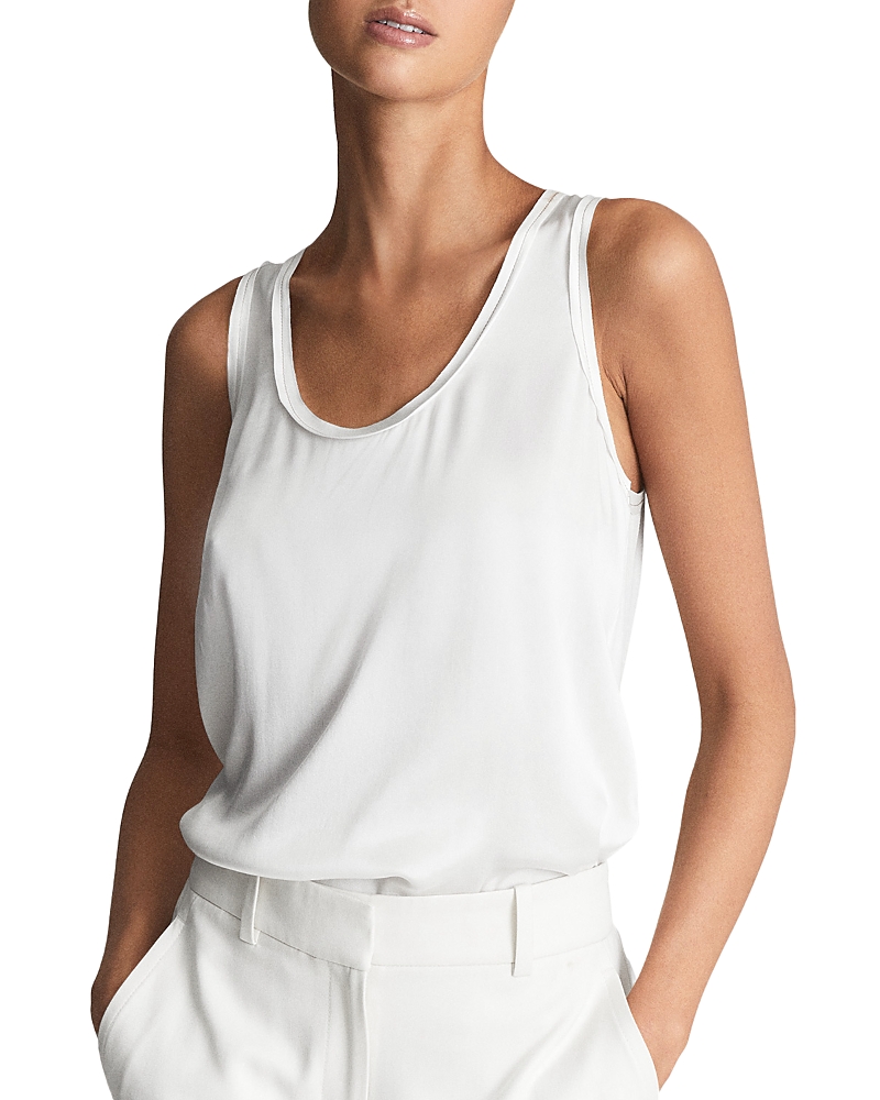 Reiss White Silk Front Vest In White
