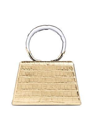 Shop Alexis Bittar Lucite Quad Bag In Gold Croc/gold/clear