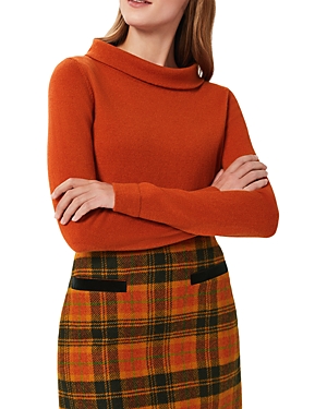 Hobbs London Audrey Funnel Neck Sweater In Burnt Orange