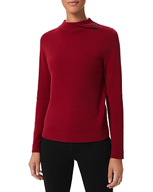 Hobbs London Talia Mock Neck Sweater In True Red