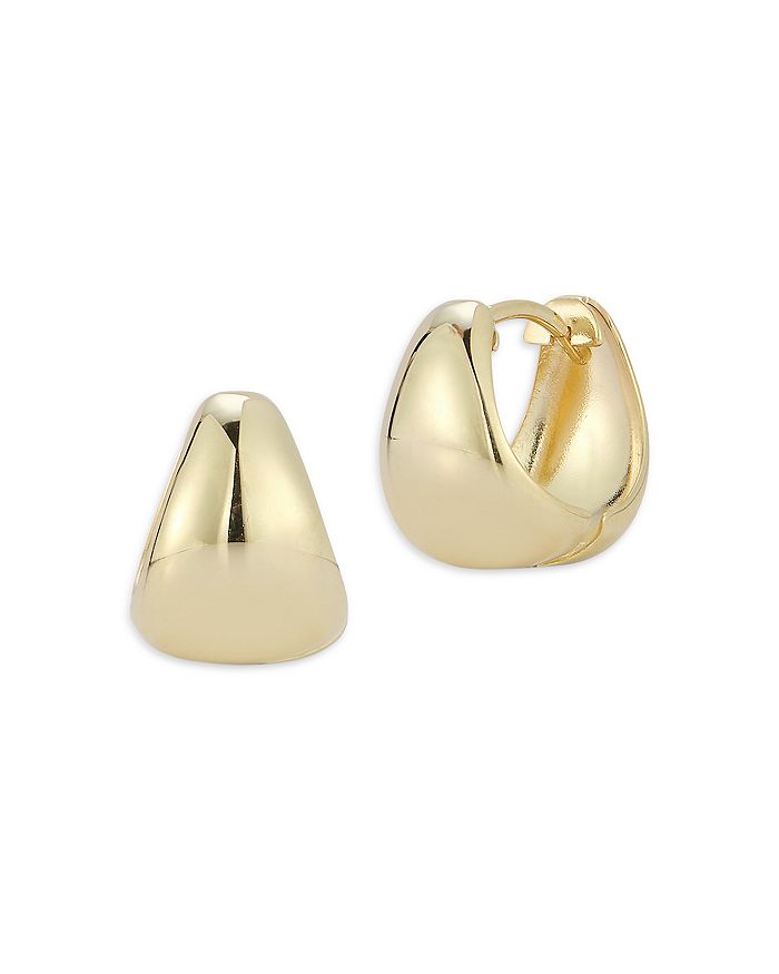 Bold Huggie Hoop Earrings in 14K Gold