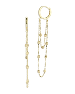 Moon & Meadow 14K Yellow Gold Beaded Chain Dangle Hoop Earrings
