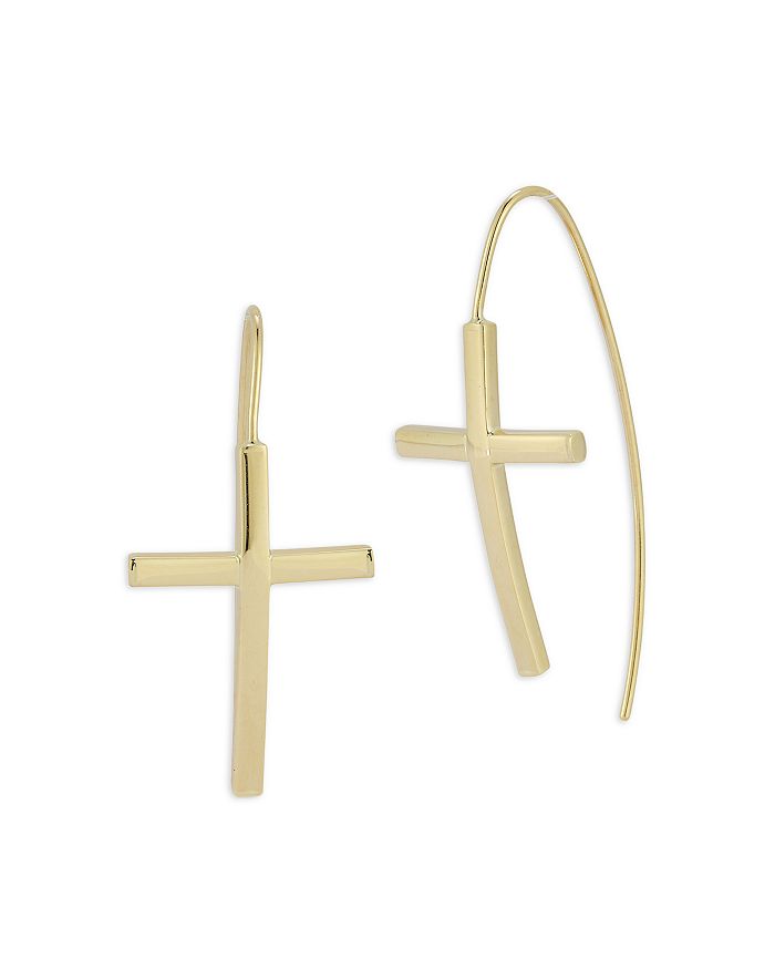 Bloomingdale's Cross Threader Earrings in 14K Yellow Gold 100