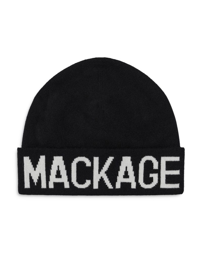 Mackage Logo Beanie in Black/White