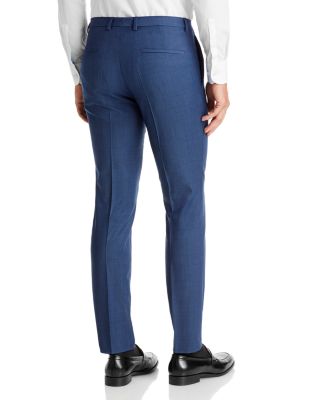 Hesten Blue Birdseye Extra Slim Fit Suit Pants