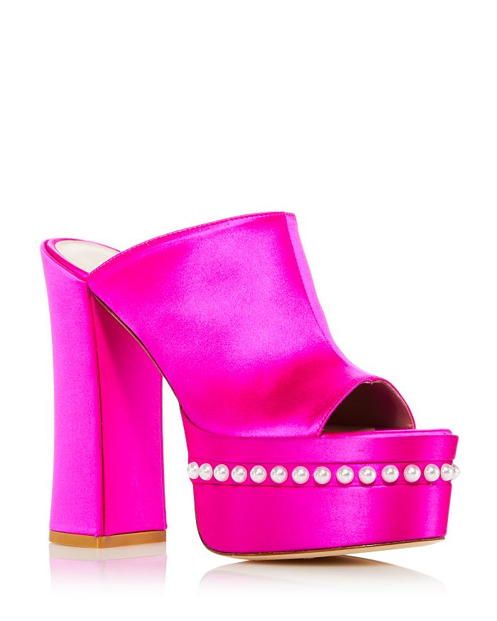 Stuart Weitzman - Women's Skyhi 145 Embellished Platform High Heel Slide Sandals