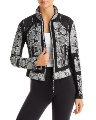 Blanc Noir Leather Mesh Moto Jacket Bloomingdale s