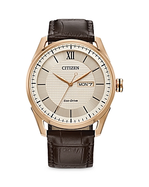 Shop Citizen Eco-drive Classic Watch, 42mm In Beige/brown