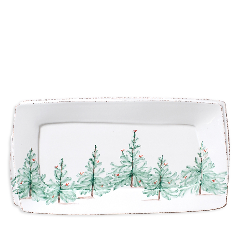 Vietri Melamine Lastra Holiday Rectangular Platter In White In White