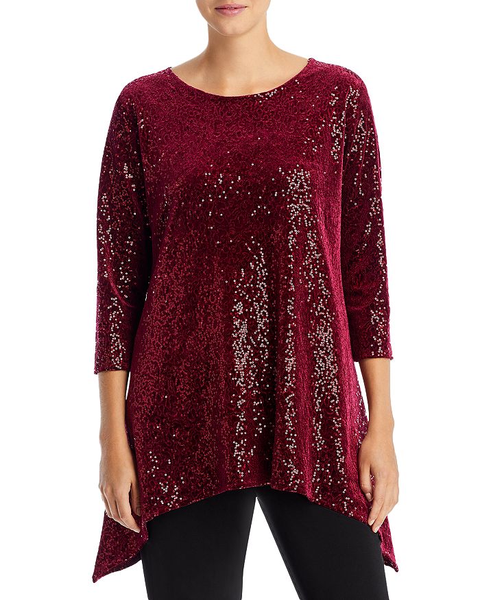 Caroline Rose Sequined Side Fall Tunic | Bloomingdale's