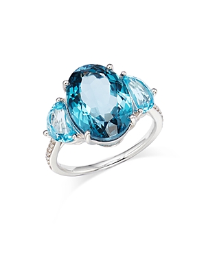 Bloomingdale's Blue Topaz, London Blue Topaz & Diamond Accent Ring in 14K White Gold - 100% Exclusive