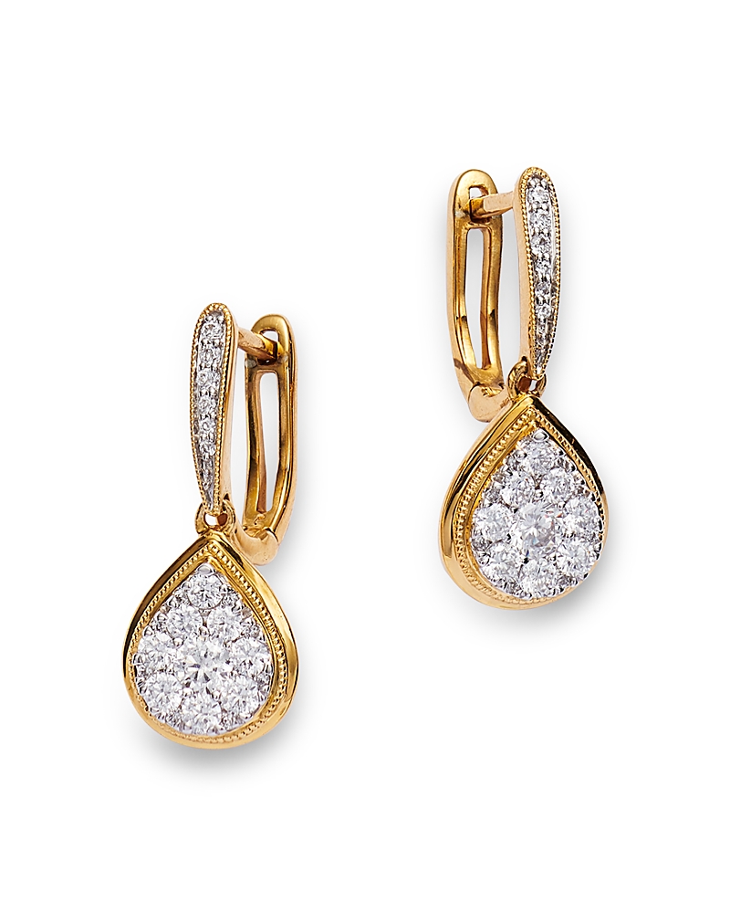 Bloomingdale's Diamond Cluster Drop Earrings In 14k Yellow Gold, 0.75 Ct. T. W. - Exclusive In Gold