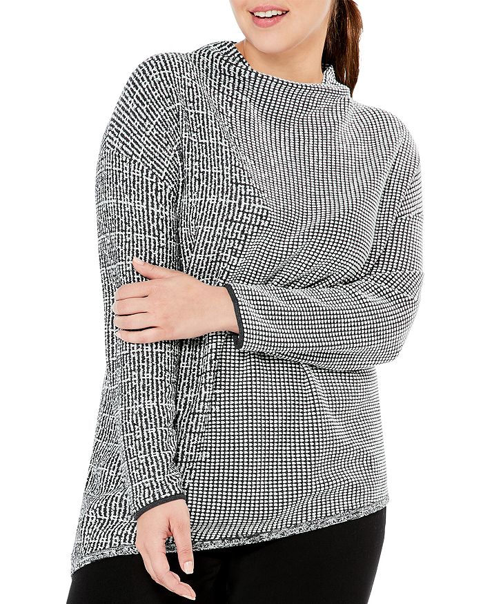 NIC+ZOE Plus Pixel Knit Asymmetric Sweater