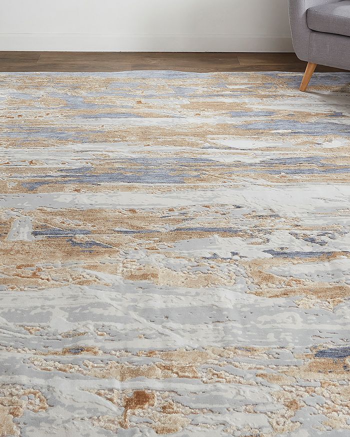 Shop Feizy Laina 39g5f Area Rug, 2' X 3' In Beige Gray