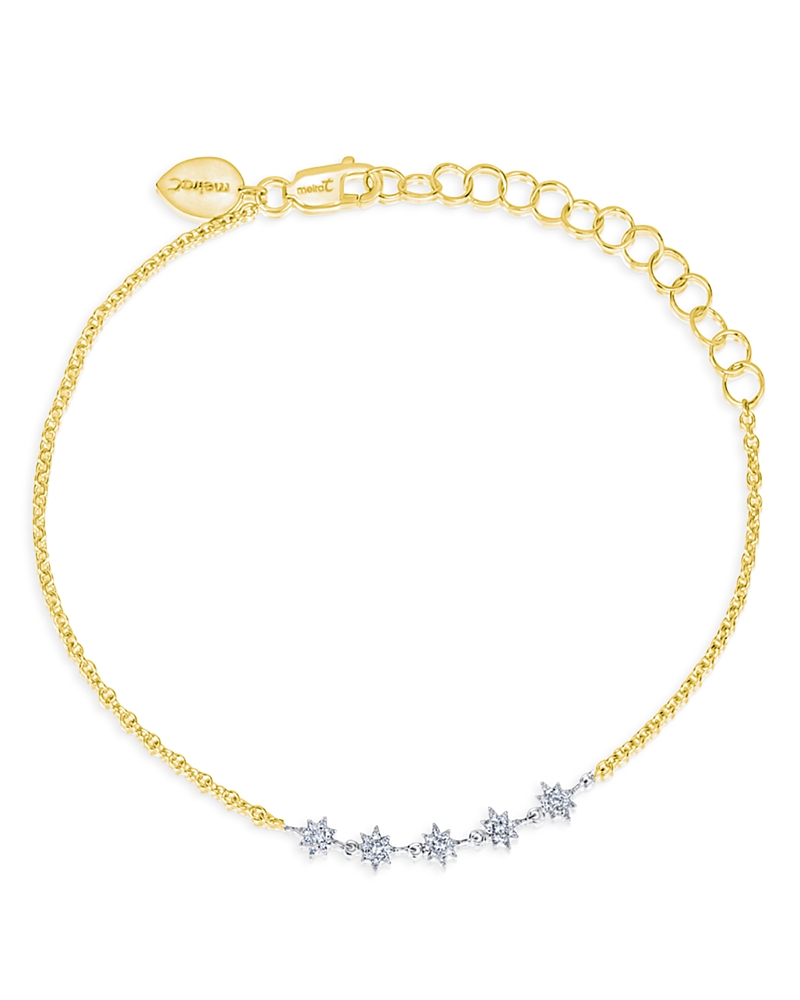 Meira T 14k White & Yellow Gold Diamond Starburst Mini Cluster Bracelet In Gold/white