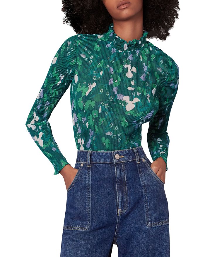 Whistles Kaleidoscope Plisse Top Bloomingdale's