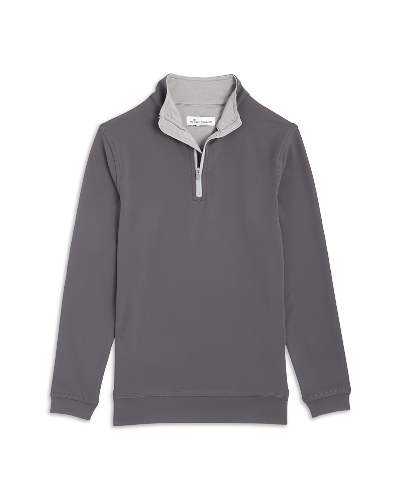 Peter Millar Boys' Perth Youth Quarter Zip Sweater - Little Kid, Big Kid In Brown