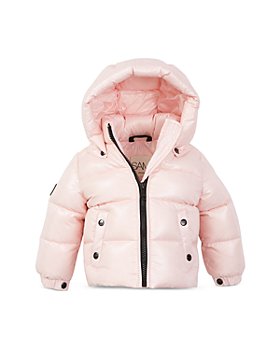 Baby Girls Jacket Coat Cute Solid Pink Hooded Padded Toddler Long Sleeve Zipper Winter Warm Outerwear with Pocket 