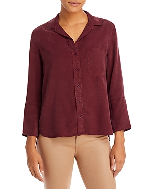 Bella Dahl Long Sleeve Button Down Top In Wildberry