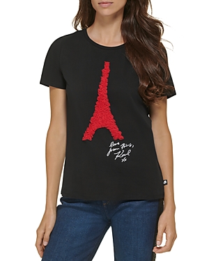 Karl Lagerfeld Paris Puff Eiffel Tower Embellished Tee