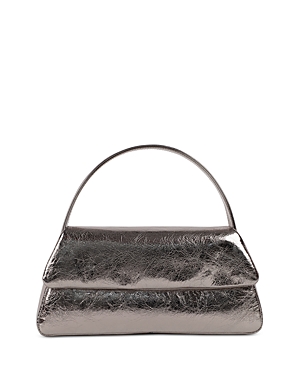 Liselle Kiss Elliot Small Metallic Leather Shoulder Bag In Gunmetal