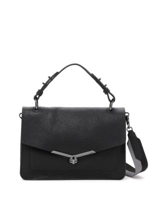 Women's Valentina Leather Satchel In Black/gunmetal