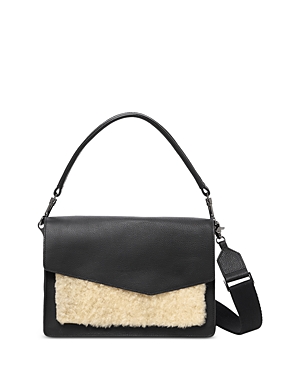 Botkier Cobble Hill Medium Leather Satchel In Shearling