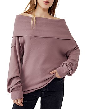 Free People - Hazy Heart Off-the-Shoulder Thermal Tee