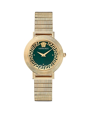 Versace Greca Chic Watch, 36mm In Green/gold