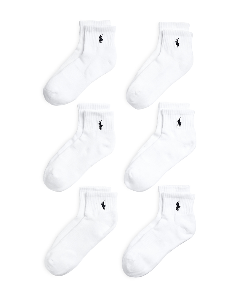 Polo Ralph Lauren Cotton Blend Performance Quarter Socks, Pack of 6
